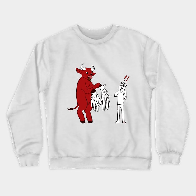 Crimson Bovine Crewneck Sweatshirt by KittieMitties